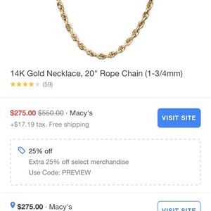 OBO offer 14k Macy’s GOLD CHAIN / mens